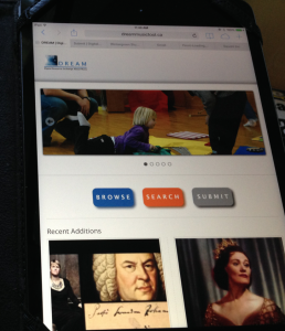 iPad mini with the home page of our soon to be released DREAM software