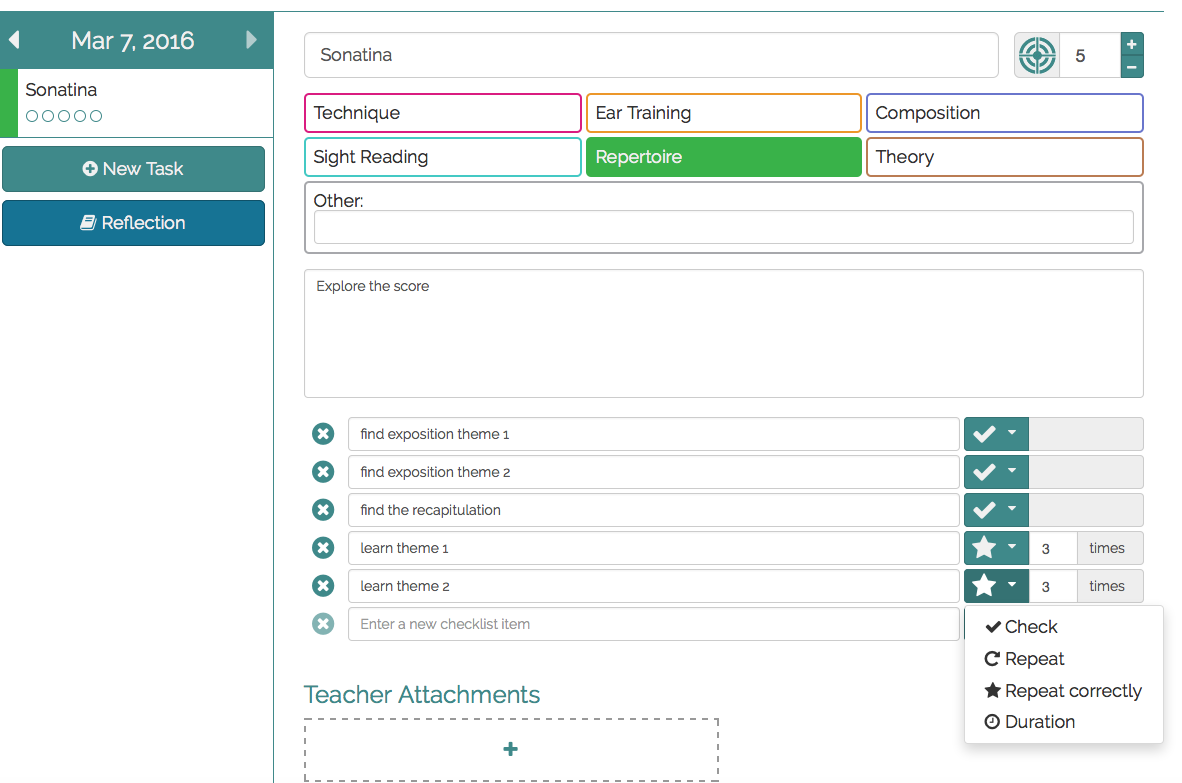 practice instruction choices